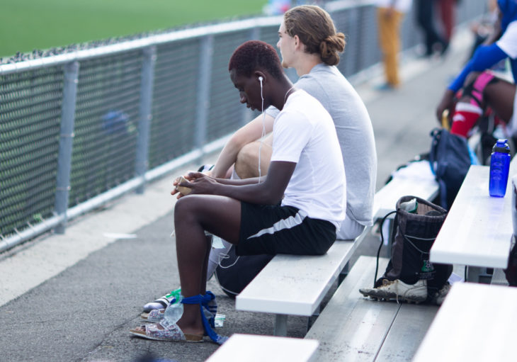 Lukumbi Tshindaye rests between games. (Lucho Calderon/CPL)