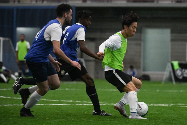 Yong Chan Son in action during Day 1 of the CPL's Open Trials. (Martin Bazyl, Canadian Premier League)