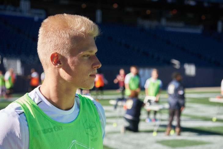 Svyatik Artemenko during Day 1 of the Open Trials in Winnipeg. (David Lipnowski, CPL)
