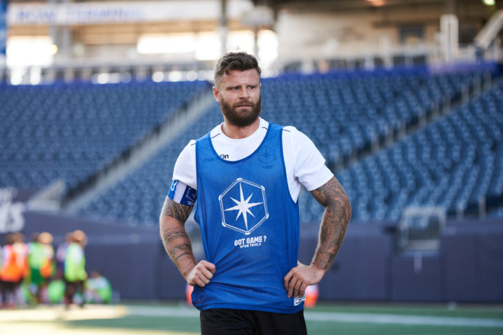 Adam Bromley during Day 1 of the Open Trials in Winnipeg. (David Lipnowski, CPL)
