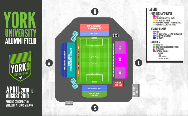 York 9 FC will begin its 2019 season at Alumni Field while York Lions Stadium being is renovated. (Handout)